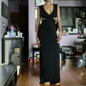 Bebe cutout side slit reversible maxi dress